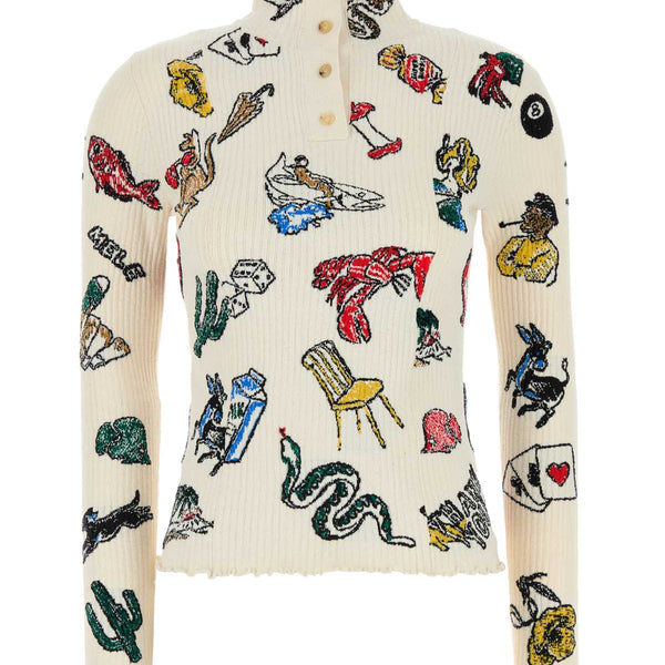 Bottega Veneta Sweaters? Bottega Veneta Women Embroidered Stretch Wool Blend Sweater Premium Casual Designer Knitwear
