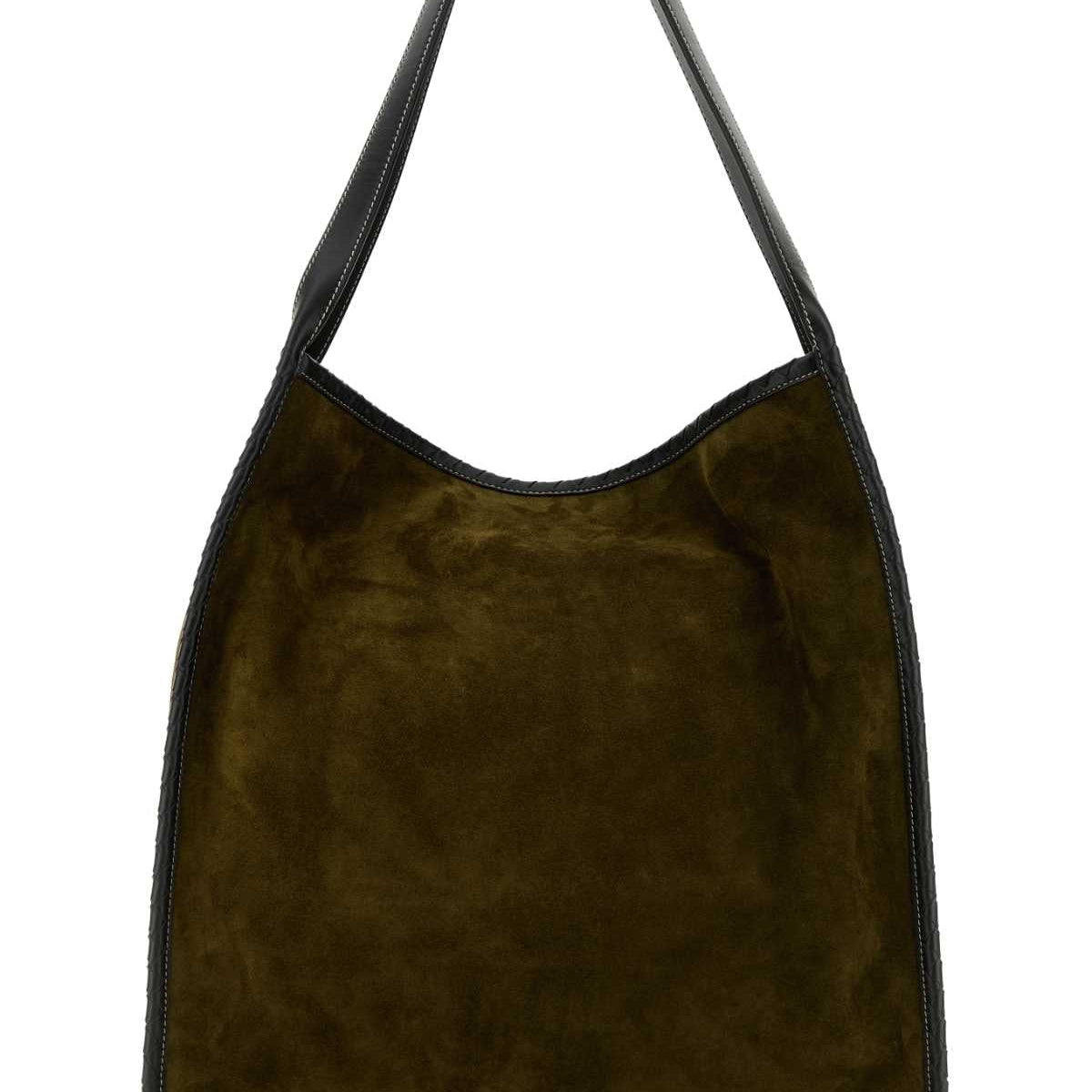 Bottega Veneta Bags? Bottega Veneta Men Army Green Suede Corriere Shopping Bag Luxury Designer Leather Handbag