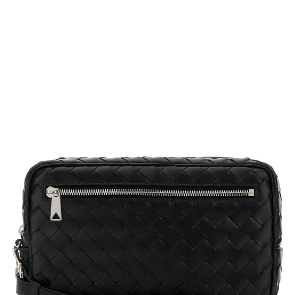 Bottega Veneta Bags? Bottega Veneta Men Black Leather Intrecciato Clutch Premium Designer Shoulder Bag