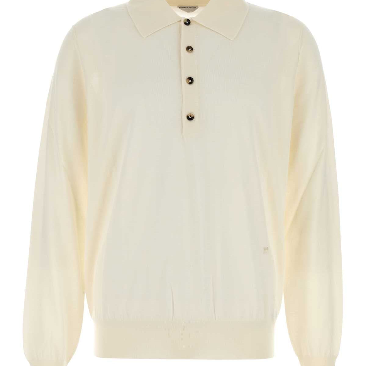 Bottega Veneta Polo Shirts? Bottega Veneta Men Ivory Cashmere Polo Shirt Premium Everyday Polo Shirt