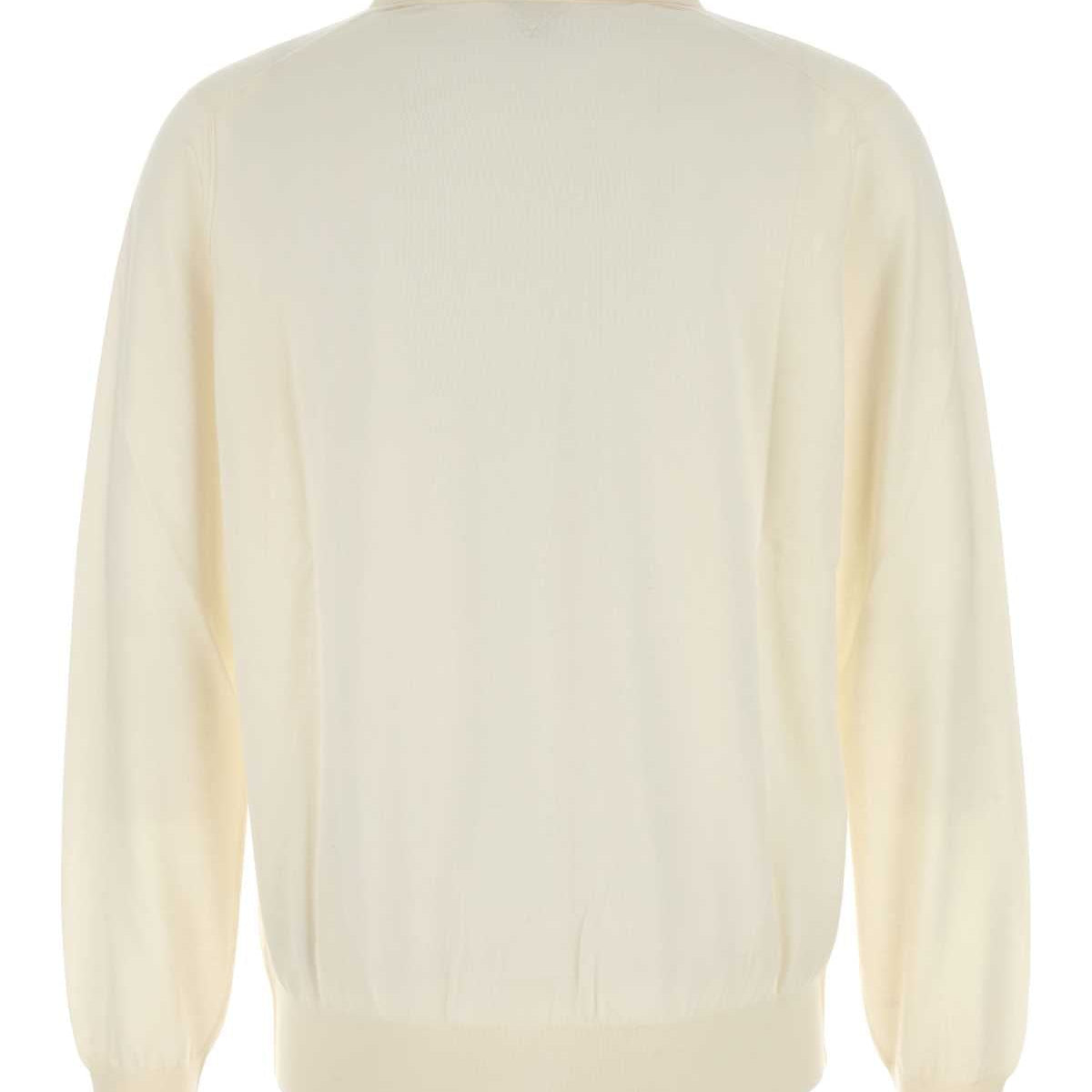 Bottega Veneta Polo Shirts? Bottega Veneta Men Ivory Cashmere Polo Shirt Premium Everyday Polo Shirt