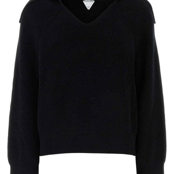 Bottega Veneta Polo Shirts? Bottega Veneta Women Black Stretch Cotton Blend Polo Shirt Premium Everyday Polo Shirt