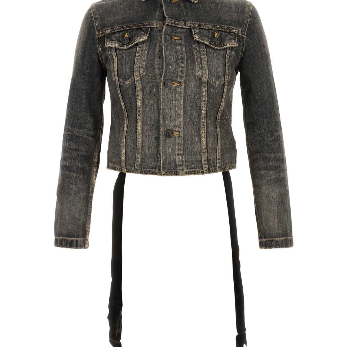 Balenciaga Jackets? Balenciaga Women Black Denim Jacket Stylish Everyday Designer Outerwear
