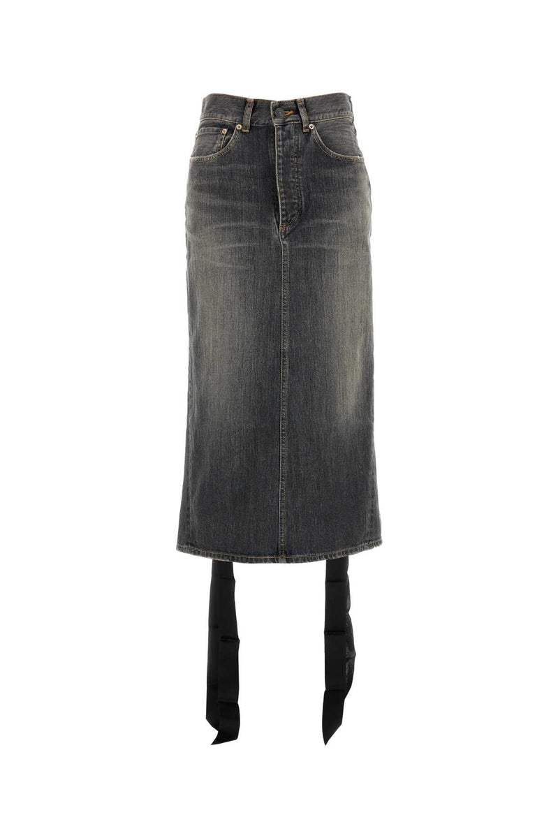 Balenciaga Skirts? Balenciaga Women Black Denim Skirt Chic Everyday Designer Skirt