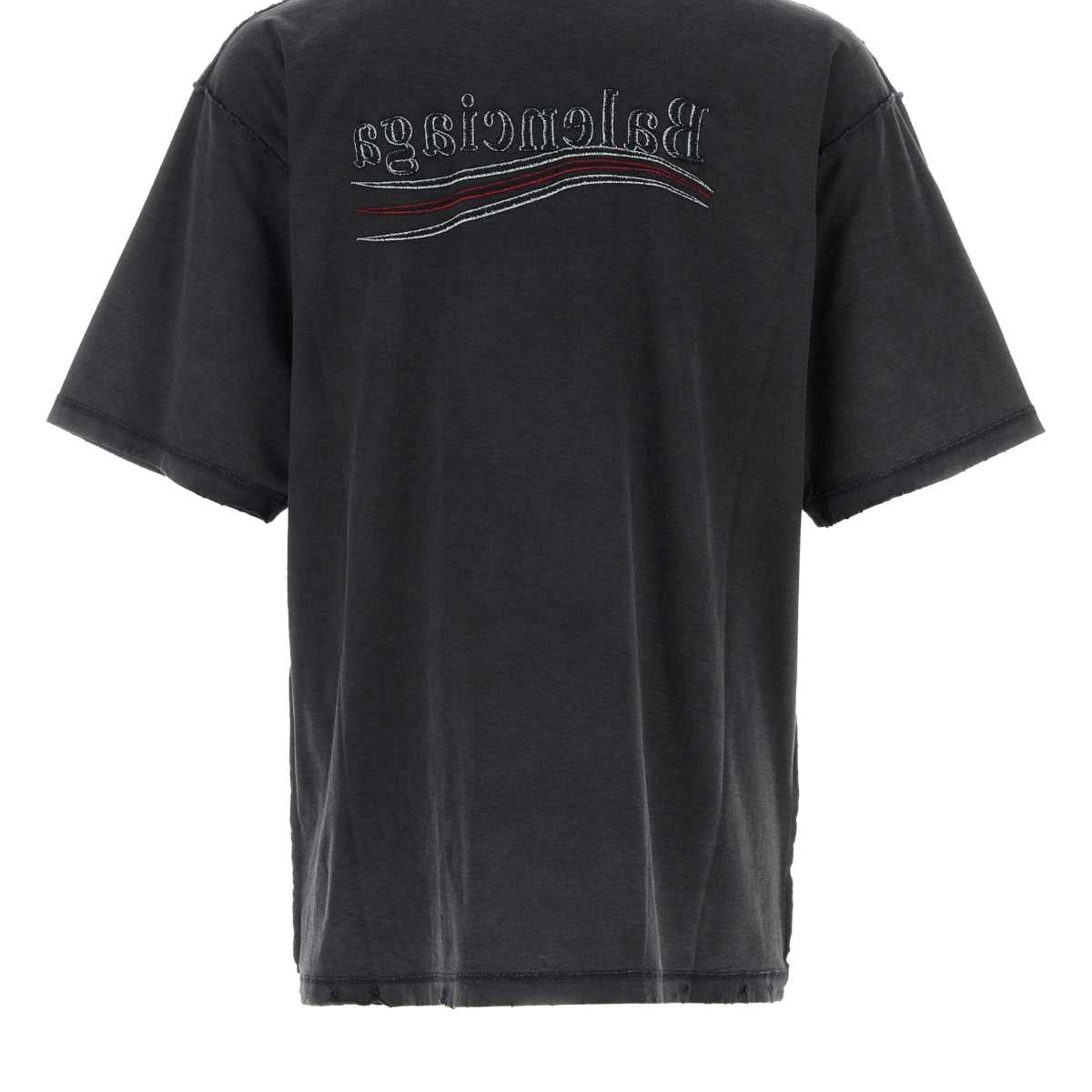 Balenciaga T-Shirts? Balenciaga Men Graphite Cotton Oversize T-Shirt Premium Designer Cotton T-Shirt
