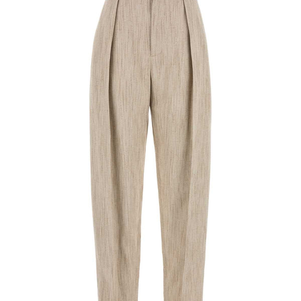 Bottega Veneta Pants? Bottega Veneta Women Melange Beige Viscosa Blend Pant Tailored Everyday Designer Pants