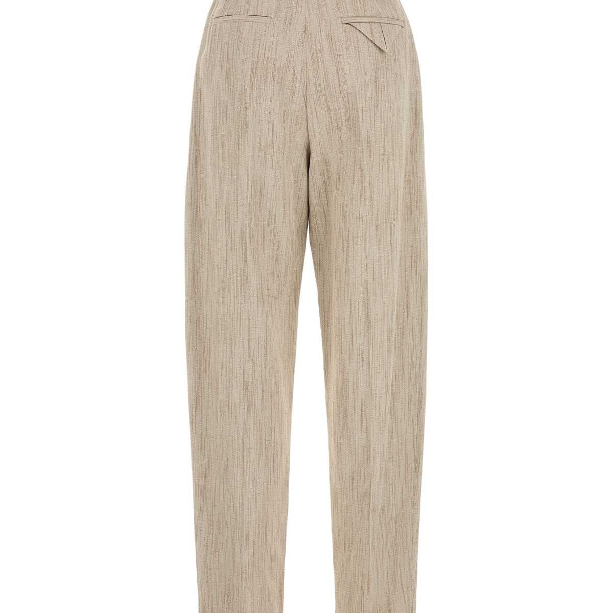 Bottega Veneta Pants? Bottega Veneta Women Melange Beige Viscosa Blend Pant Tailored Everyday Designer Pants