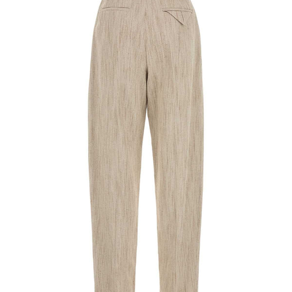 Bottega Veneta Pants? Bottega Veneta Women Melange Beige Viscosa Blend Pant Tailored Everyday Designer Pants