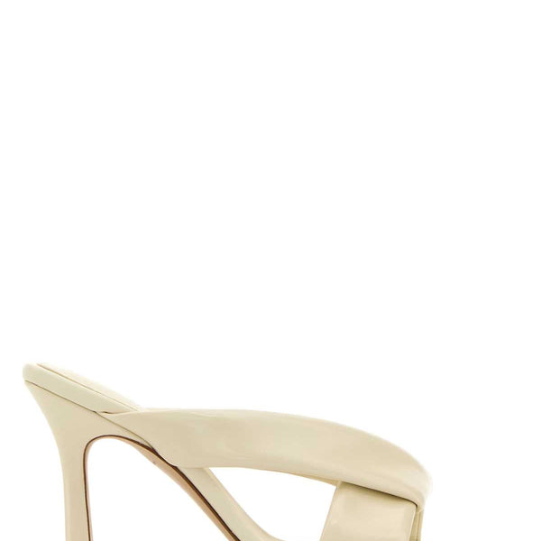 Bottega Veneta Accessories? Bottega Veneta Women Ivory Leather Riva Mules Luxury Designer Fashion Accessory