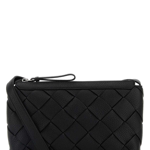 Bottega Veneta Bags? Bottega Veneta Men Black Leather Diago Crossbody Bag Luxury Designer Leather Handbag