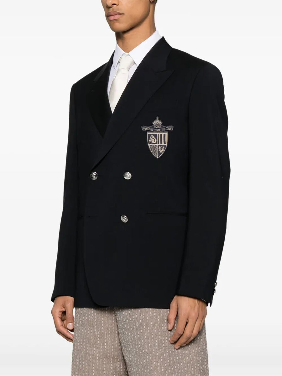 Close-up of Fendi jackets hardware and fine stitching