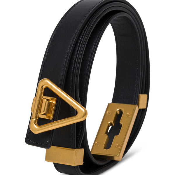 Bottega Veneta Belts? Bottega Veneta Women Blacktriangular Belt In Leather Woman Classic Everyday Designer Belt