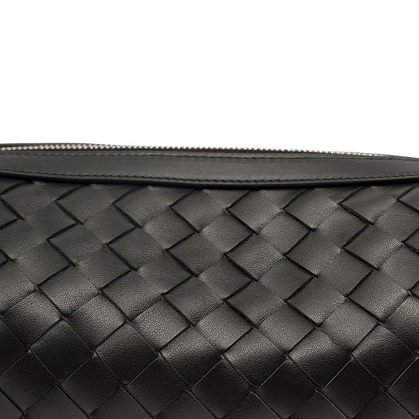 Bottega Veneta Bags? Bottega Veneta Men 'Cannolo' Black Crossbody Bag With Intreccio Motif In Leather Man Premium Designer Shoulder Bag