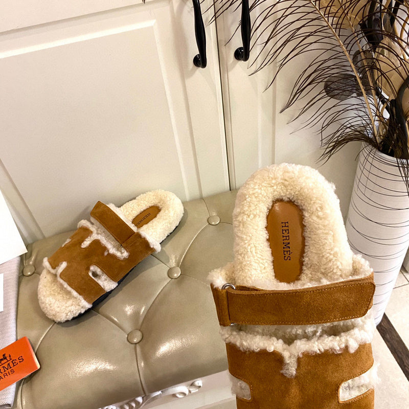 Hermès Chocolate Brown Platform Sandals - Lifestyle Styling Shot