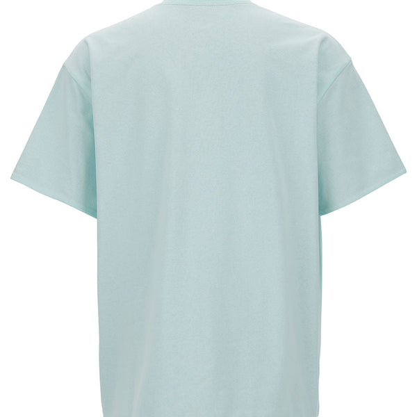Bottega Veneta T-Shirts? Bottega Veneta Men Light Blue Double Layer T-Shirt In Cotton Man Premium Designer Cotton T-Shirt