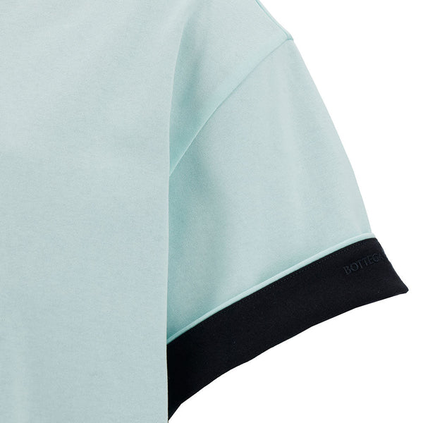 Bottega Veneta T-Shirts? Bottega Veneta Men Light Blue Double Layer T-Shirt In Cotton Man Premium Designer Cotton T-Shirt