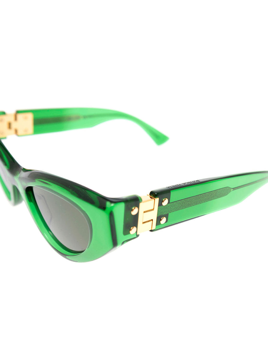 Bottega Veneta Sunglasses? Bottega Veneta Women Bottega Veneta Woman's Angle Cat Eye Green Acetate Sunglasses Premium Fashion Designer Sunglasses