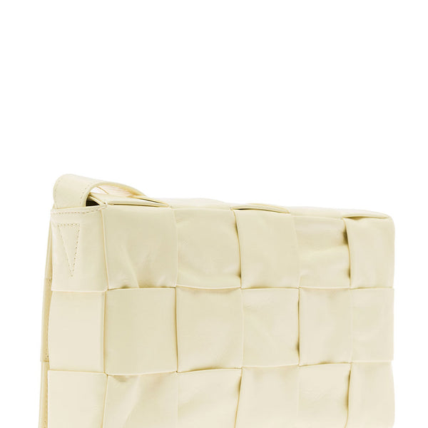 Bottega Veneta Bags? Bottega Veneta Men 'Candy Cassette' White Mini Shoulder Bag Intreccio Design In Leather Man Elegant Everyday Designer Handbag