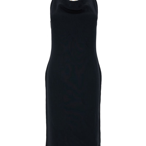Bottega Veneta Dresses? Bottega Veneta Women Midi Black Dress With Chain Strap In Double Viscose Woman Chic Everyday Designer Dress