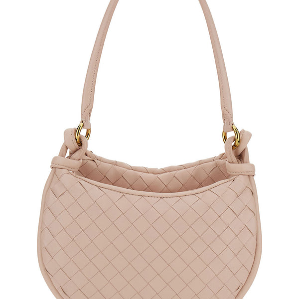 Bottega Veneta Bags? Bottega Veneta Women 'Small Gemelli' Pink Shoulder Bag With Intrecciato Motif In Leather Woman Elegant Everyday Designer Handbag