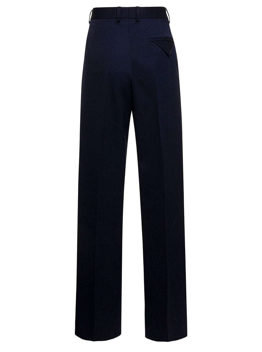 Bottega Veneta Pants? Bottega Veneta Women Blue Tailored Pants In Wool Woman Premium Designer Casual Trousers
