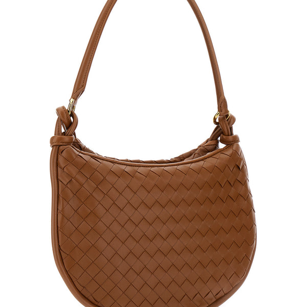 Bottega Veneta Bags? Bottega Veneta Women 'Gemelli Medium' Light Brown Hobo Shoulder Bag With Intrecciato Motif In Leather Woman Premium Designer Shoulder Bag