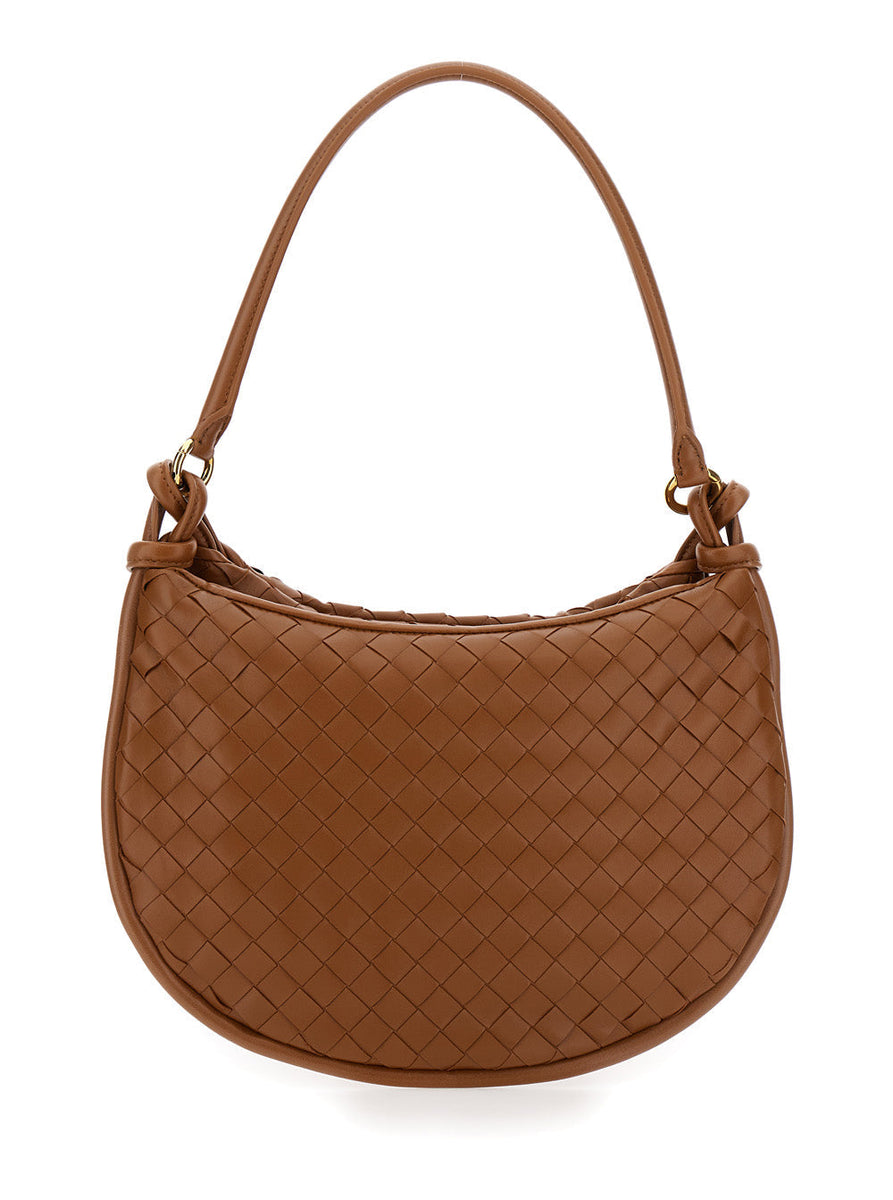Bottega Veneta Bags? Bottega Veneta Women 'Gemelli Medium' Light Brown Hobo Shoulder Bag With Intrecciato Motif In Leather Woman Premium Designer Shoulder Bag
