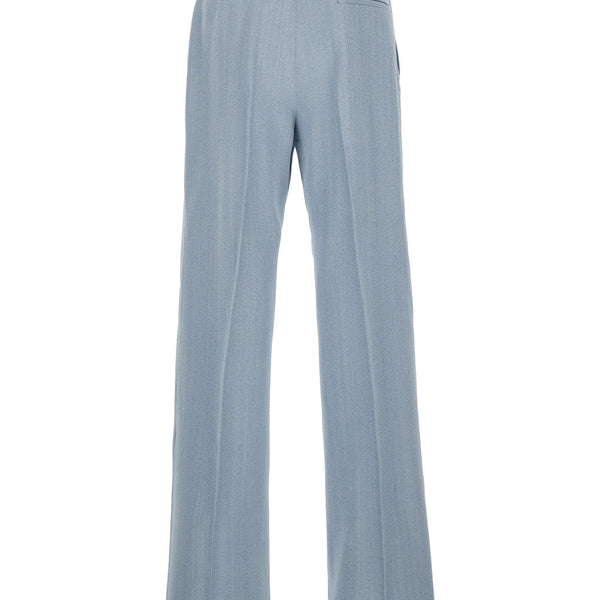 Bottega Veneta Pants? Bottega Veneta Men Light Blue Tailored Pants In Silk Blend Man Premium Designer Casual Trousers
