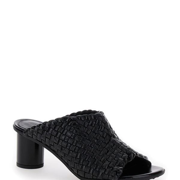 Bottega Veneta Shoes Bottega Veneta Women 'Atomic' Black Mule Sandals With Intrecciato Motif In Leather Woman Comfortable Everyday Designer Shoes