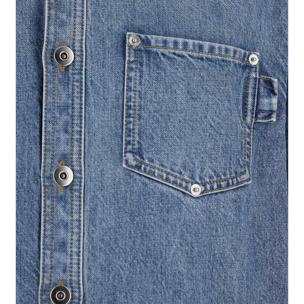 Bottega Veneta Tops? Bottega Veneta Men Light Blue Oversized Shirt With Patch Pocket In Cotton Denim Man Elegant Everyday Designer Top