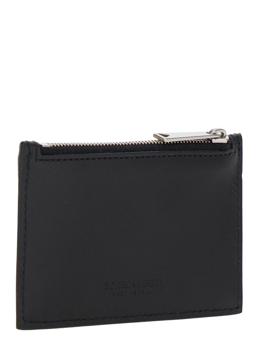 Bottega Veneta Accessories? Bottega Veneta Men Black Card-Holder With Intreccio Motif In Leather Man Premium Everyday Designer Accessory