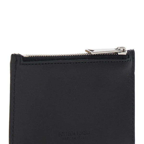 Bottega Veneta Accessories? Bottega Veneta Men Black Card-Holder With Intreccio Motif In Leather Man Premium Everyday Designer Accessory