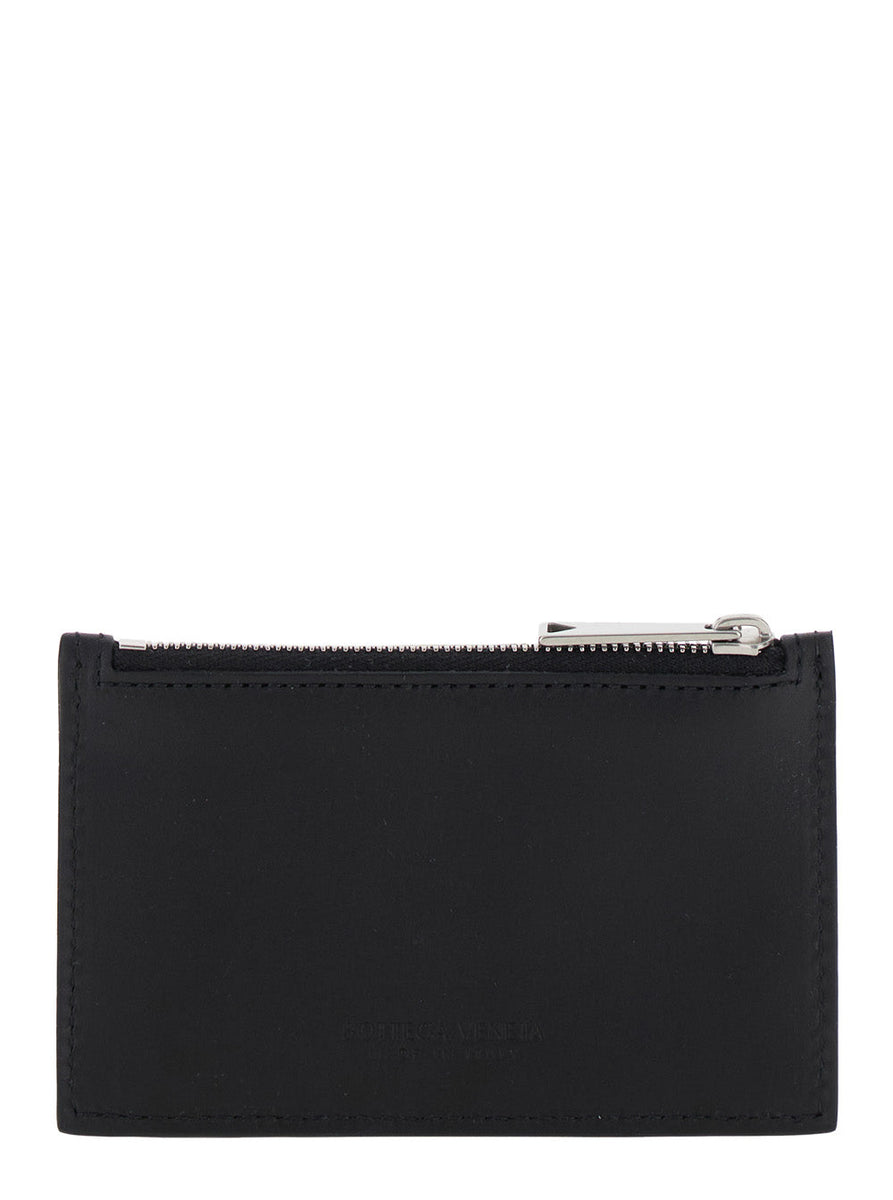 Bottega Veneta Accessories? Bottega Veneta Men Black Card-Holder With Intreccio Motif In Leather Man Premium Everyday Designer Accessory