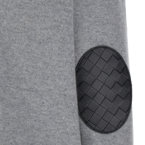 Bottega Veneta Sweaters? Bottega Veneta Women Grey Cardigan With Intrecciato Patch In Cashmere Woman Luxury Designer Knit Sweater