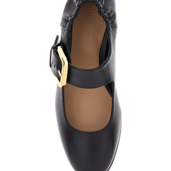Bottega Veneta Accessories? Bottega Veneta Women 'Astaiere' Black Slip-On Mary Janes With Maxi Buckle In Leather Woman Luxury Designer Fashion Accessory