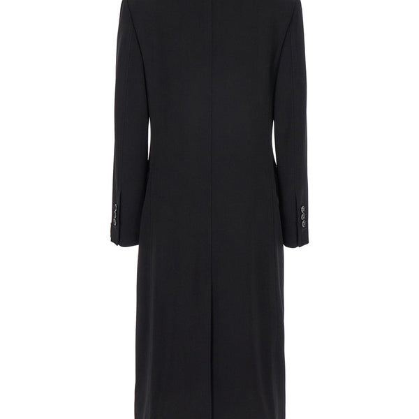 Bottega Veneta Jackets? Bottega Veneta Women Black Coat With Notched Revers In Rayon Woman Premium Casual Designer Jacket