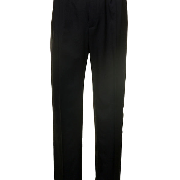Bottega Veneta Pants? Bottega Veneta Women Black Straight Trousers With Coulisse At Waistline In Wool Twill Woman Premium Designer Casual Trousers
