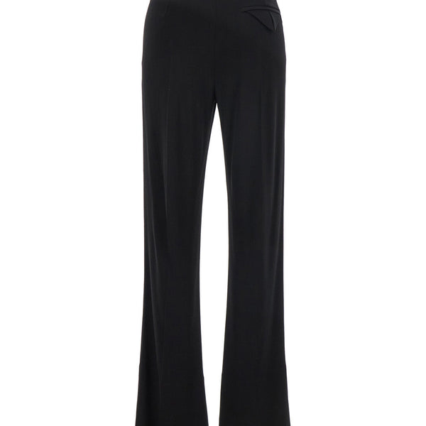 Bottega Veneta Pants? Bottega Veneta Women Black Flared Pants With Belt Loops In Viscose Blend Woman Tailored Everyday Designer Pants
