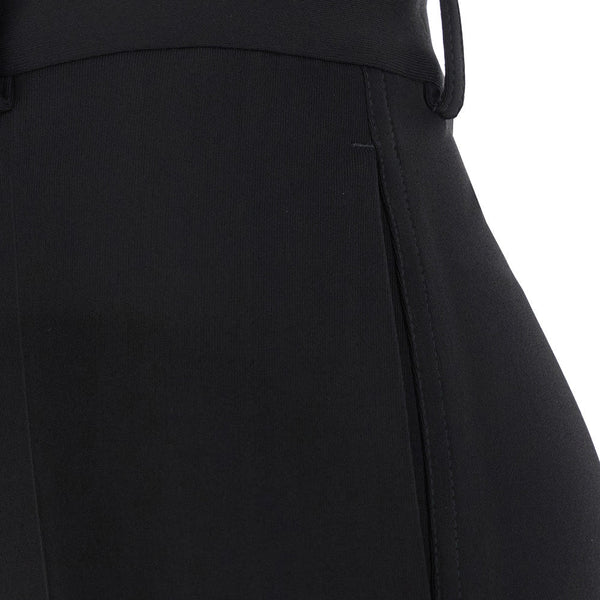 Bottega Veneta Pants? Bottega Veneta Women Black Flared Pants With Belt Loops In Viscose Blend Woman Tailored Everyday Designer Pants