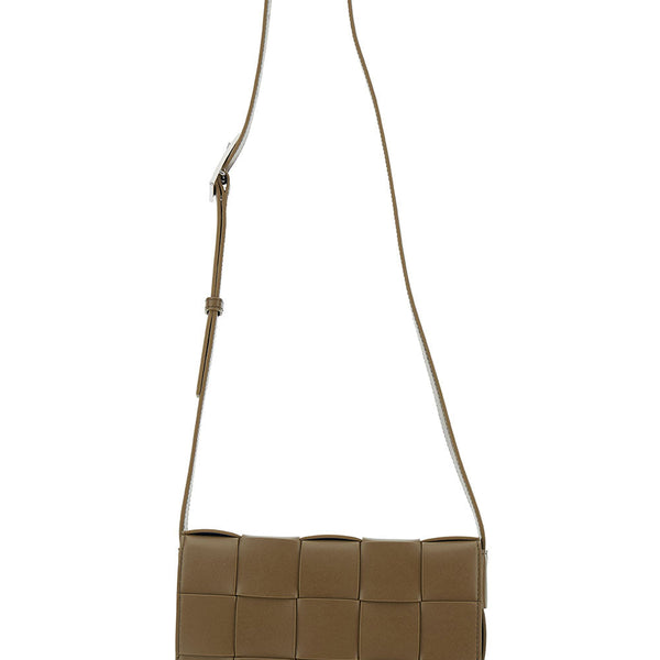Bottega Veneta Bags? Bottega Veneta Men 'Medium Casette' Brown Crossbody Vag With Intreccio Motif In Leather Man Elegant Everyday Designer Handbag