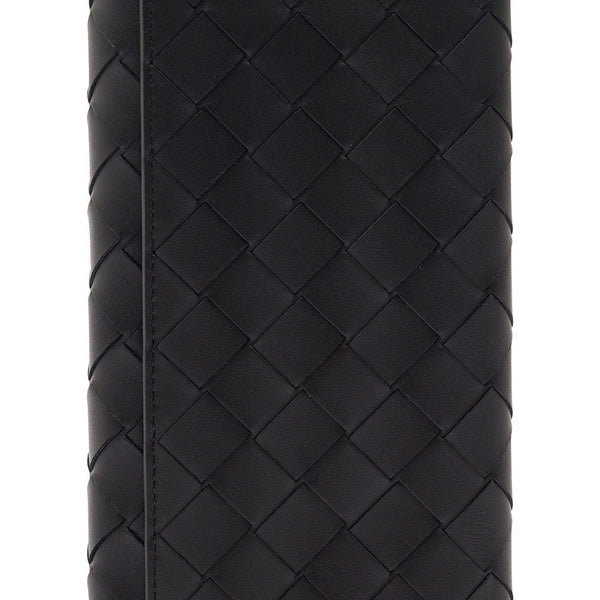 Bottega Veneta Accessories? Bottega Veneta Men Black Card-Holder With Intreccio Motif In Leather Man Premium Everyday Designer Accessory