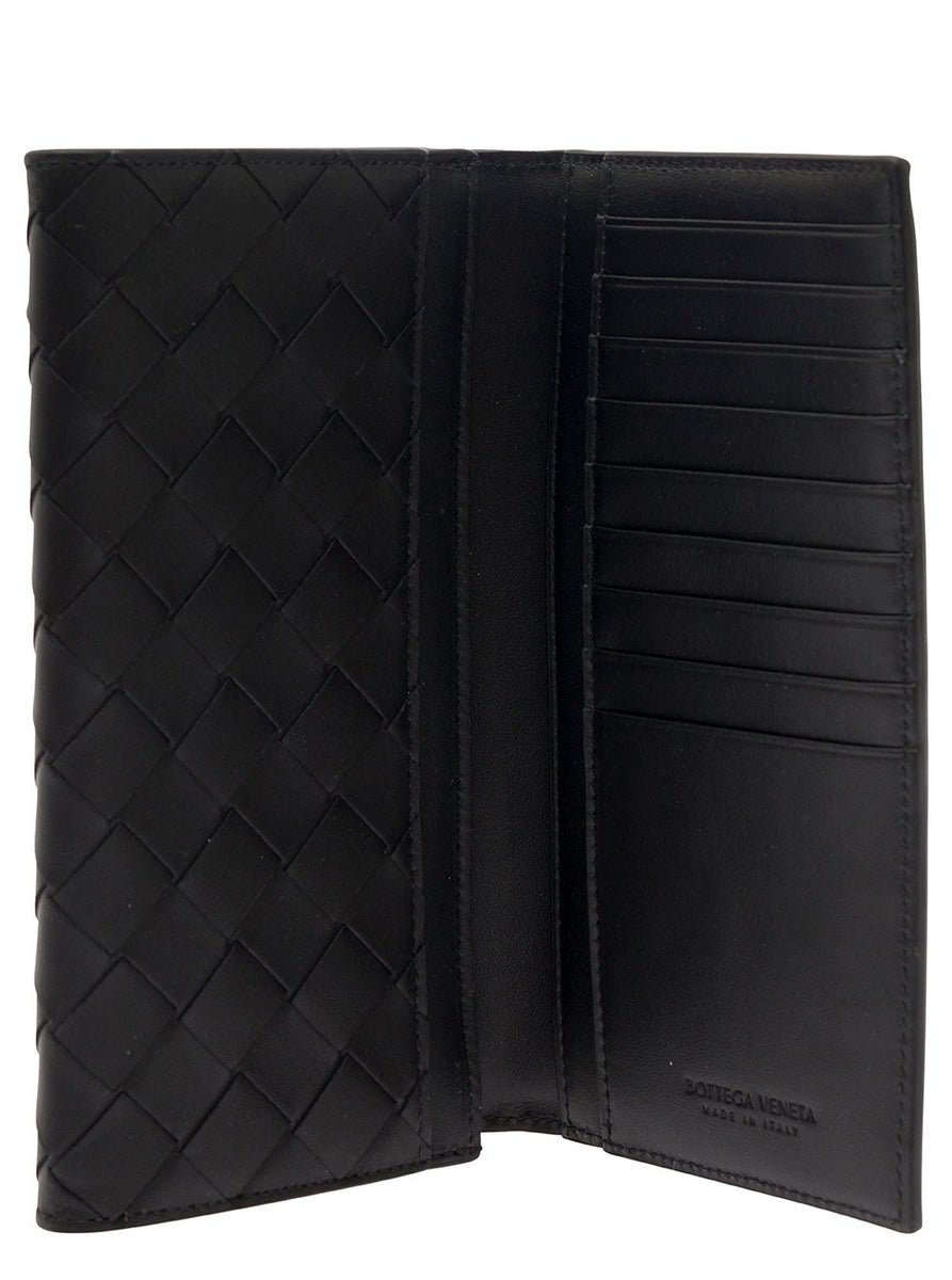 Bottega Veneta Accessories? Bottega Veneta Men Black Card-Holder With Intreccio Motif In Leather Man Premium Everyday Designer Accessory