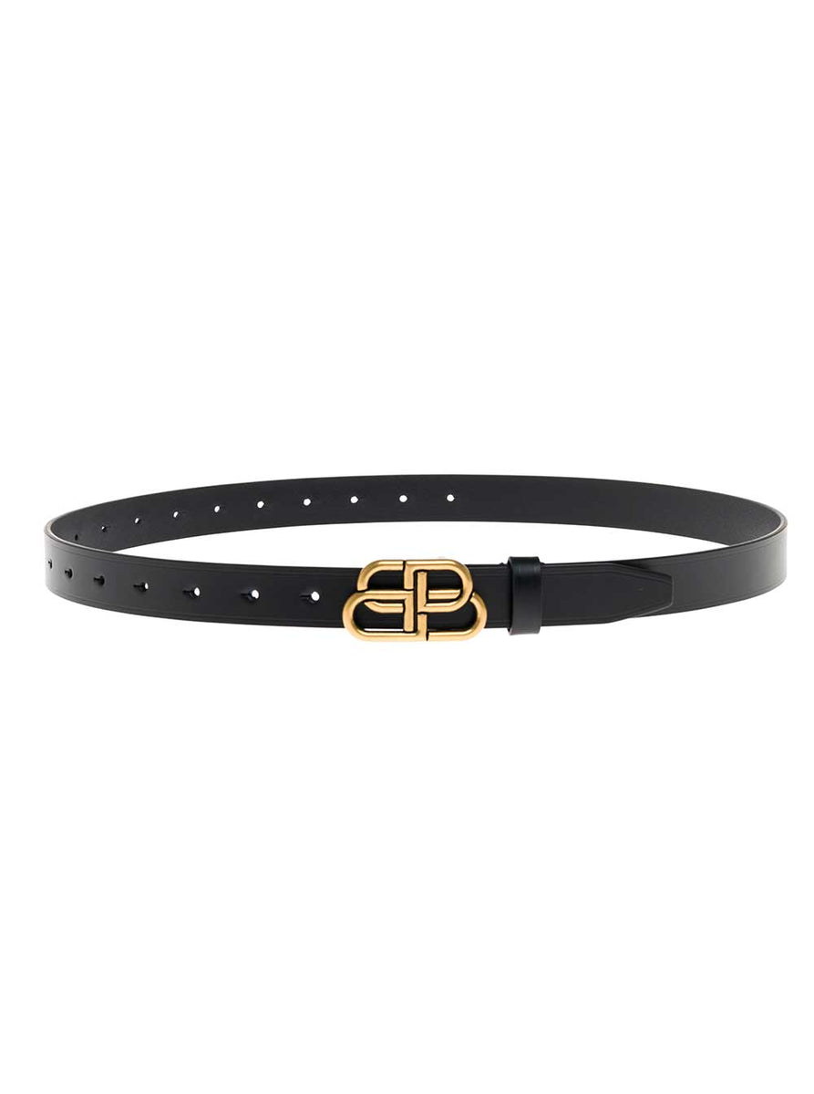 Balenciaga Belts? Balenciaga Women Black Belt With Bb Buckle In Leather Woman Premium Leather Designer Belt