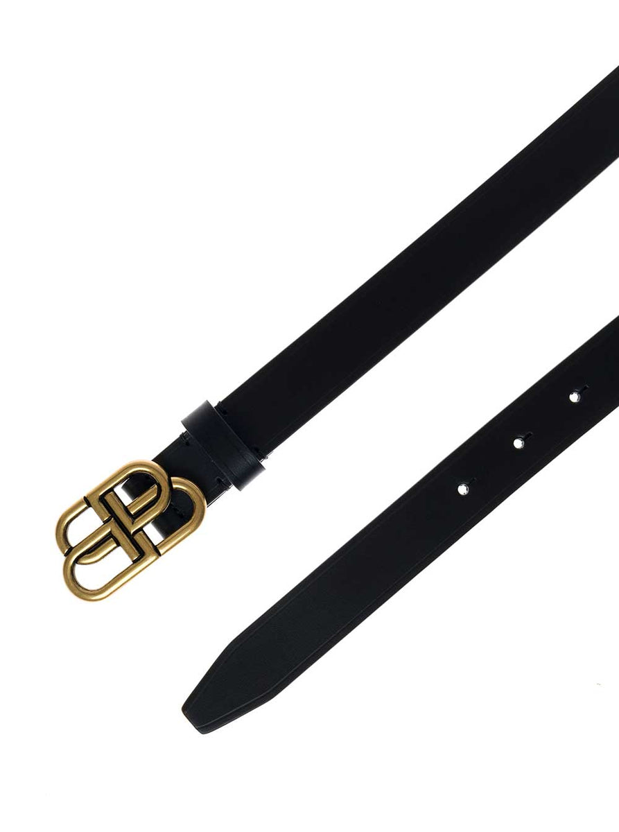 Balenciaga Belts? Balenciaga Women Black Belt With Bb Buckle In Leather Woman Classic Everyday Designer Belt