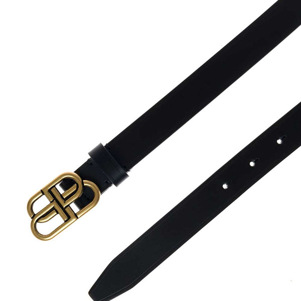 Balenciaga Belts? Balenciaga Women Black Belt With Bb Buckle In Leather Woman Premium Leather Designer Belt