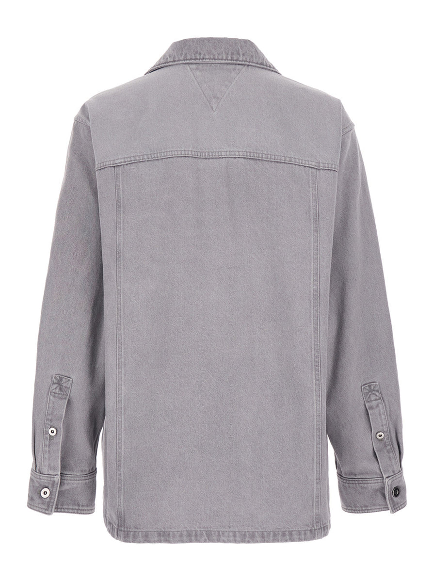 Bottega Veneta Tops? Bottega Veneta Men Grey Shirt With Patch Pockets On The Chest In Denim Man Elegant Everyday Designer Top