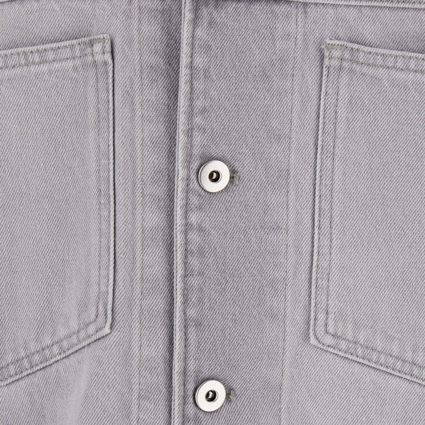 Bottega Veneta Tops? Bottega Veneta Men Grey Shirt With Patch Pockets On The Chest In Denim Man Elegant Everyday Designer Top