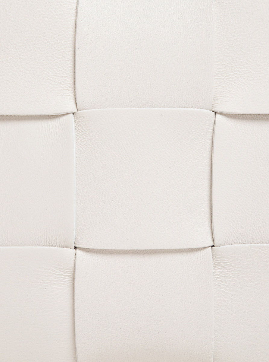 Bottega Veneta Bags? Bottega Veneta Women Cassette White Leather Crossbody Bag In Intreccio Nappa Leather Luxury Designer Leather Handbag