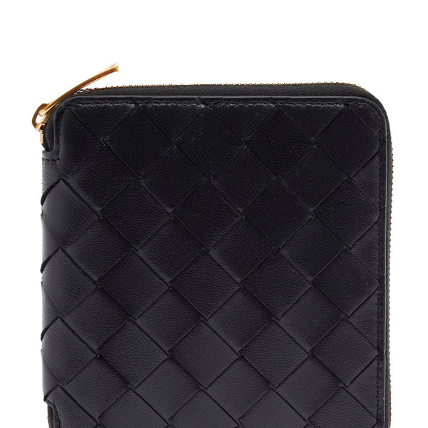 Bottega Veneta Wallets? Bottega Veneta Women Bottega Veneta Woman Black Intreccio Leather Wallet Premium Leather Designer Wallet