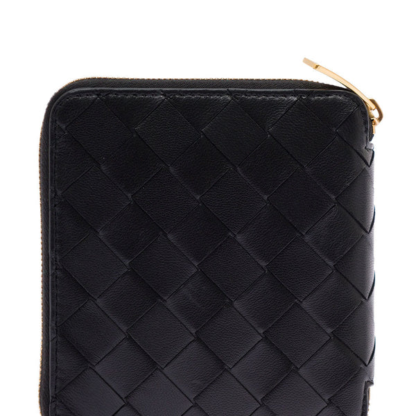 Bottega Veneta Wallets? Bottega Veneta Women Bottega Veneta Woman Black Intreccio Leather Wallet Premium Leather Designer Wallet